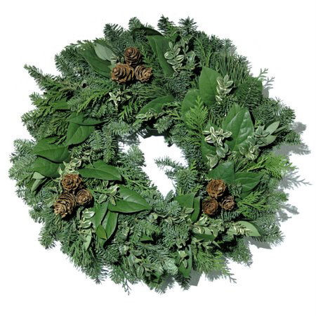 18" Traditional Fresh Evergreen Wreath